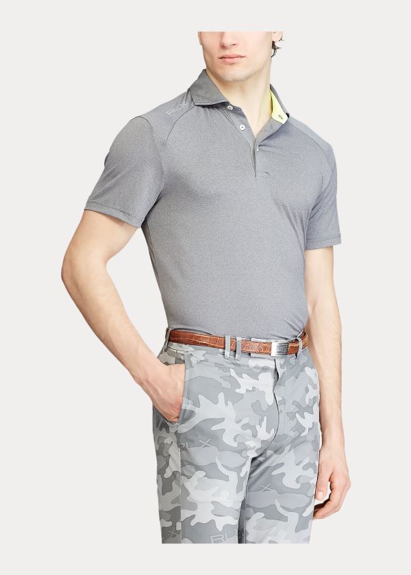 Ralph Lauren Custom Slim Performance Polo Šedé | rOZ24gFP