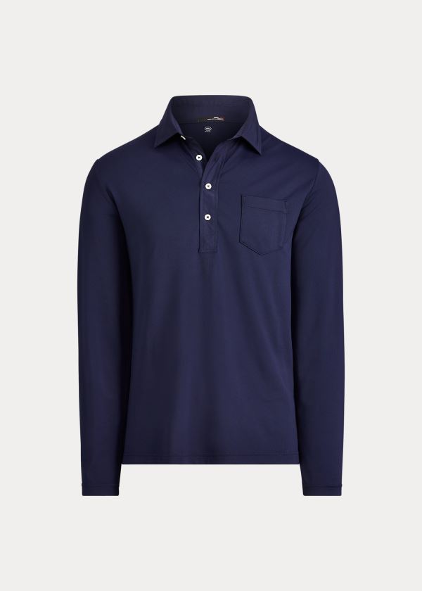 Ralph Lauren Custom Slim Performance Polo Tmavě Blankyt | rbC8JUg6
