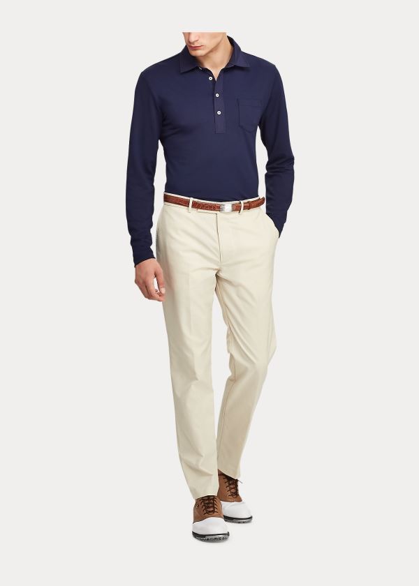 Ralph Lauren Custom Slim Performance Polo Tmavě Blankyt | rbC8JUg6
