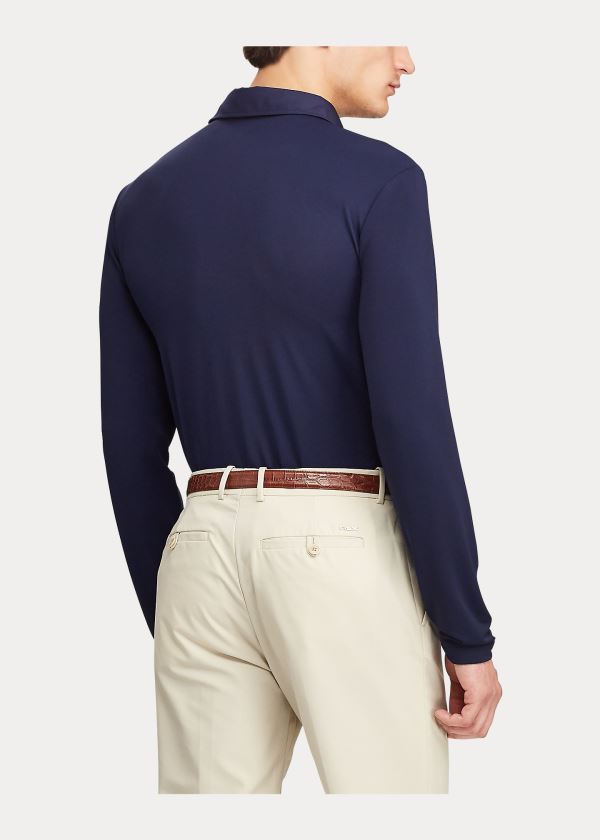 Ralph Lauren Custom Slim Performance Polo Tmavě Blankyt | rbC8JUg6
