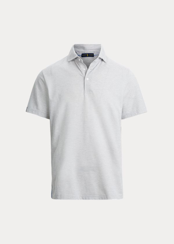 Ralph Lauren Custom Slim Performance Polo Světle Šedé Bílé | sPgx9LSS