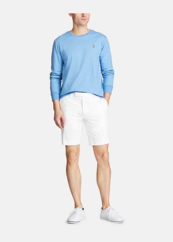 Ralph Lauren Custom Slim Soft Bavlněné Tee Královská Modrá Blankyt | 7XcLdqQs