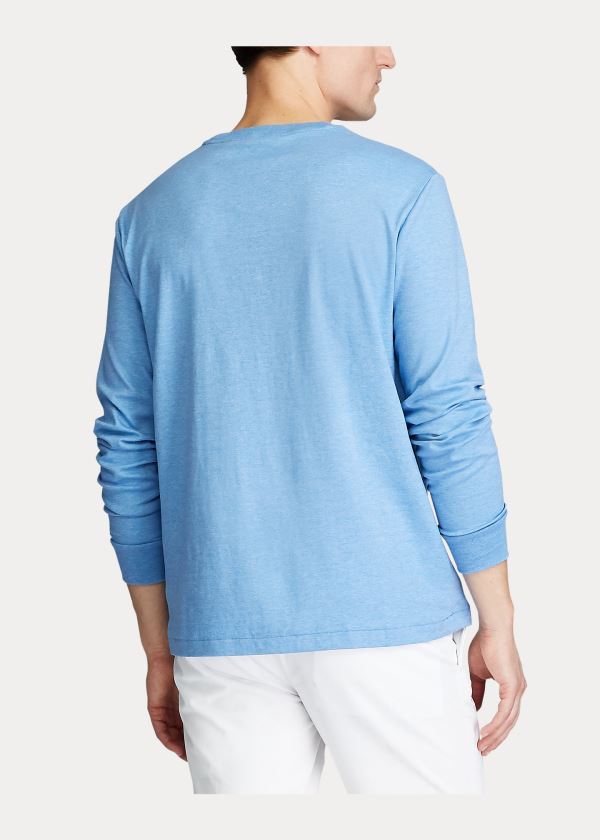 Ralph Lauren Custom Slim Soft Bavlněné Tee Královská Modrá Blankyt | 7XcLdqQs