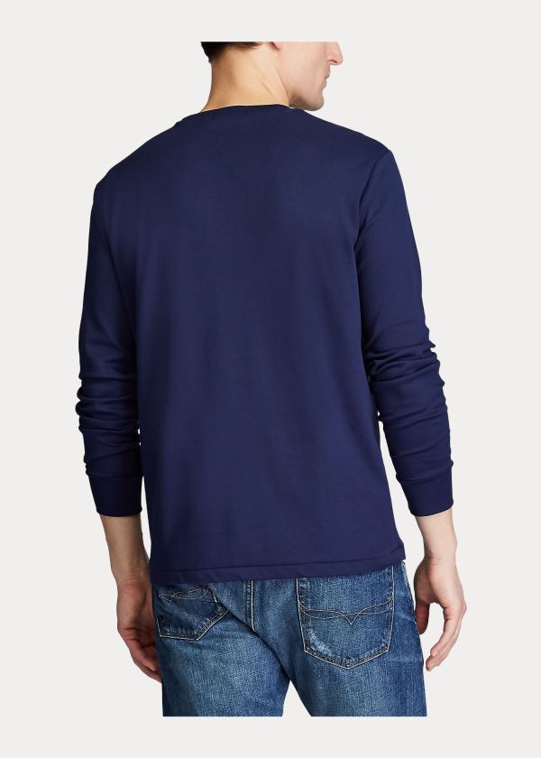 Ralph Lauren Custom Slim Soft Bavlněné Tee Tmavě Blankyt | Od3q0aAm