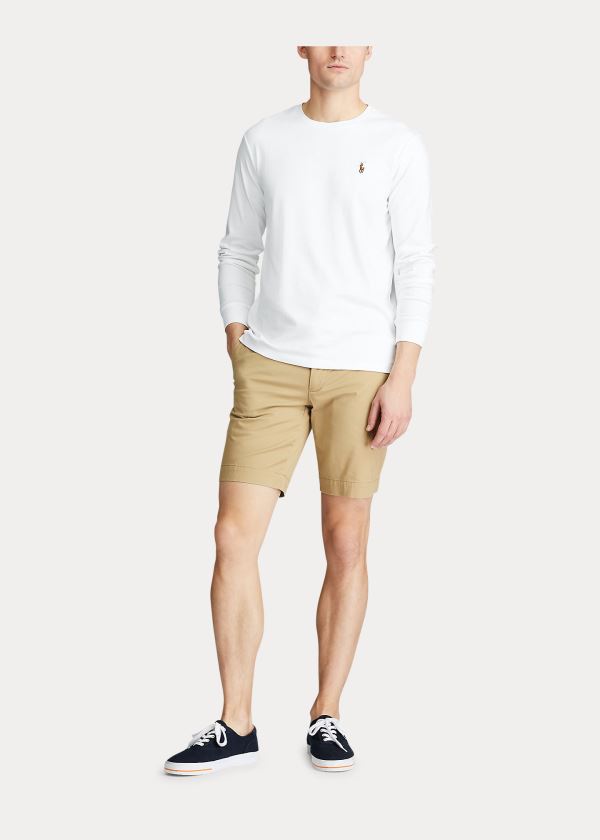 Ralph Lauren Custom Slim Soft Bavlněné Tee Bílé | d20vSYHQ