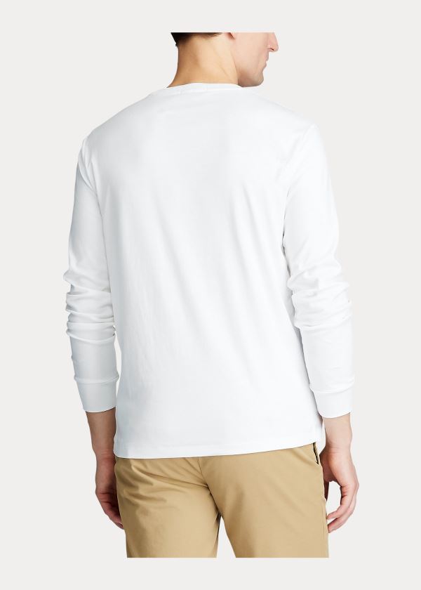 Ralph Lauren Custom Slim Soft Bavlněné Tee Bílé | d20vSYHQ