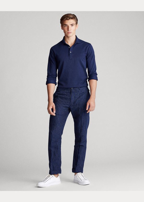 Ralph Lauren Custom Slim Stretch Mesh Polo Tmavě Blankyt | 4UA66yEi