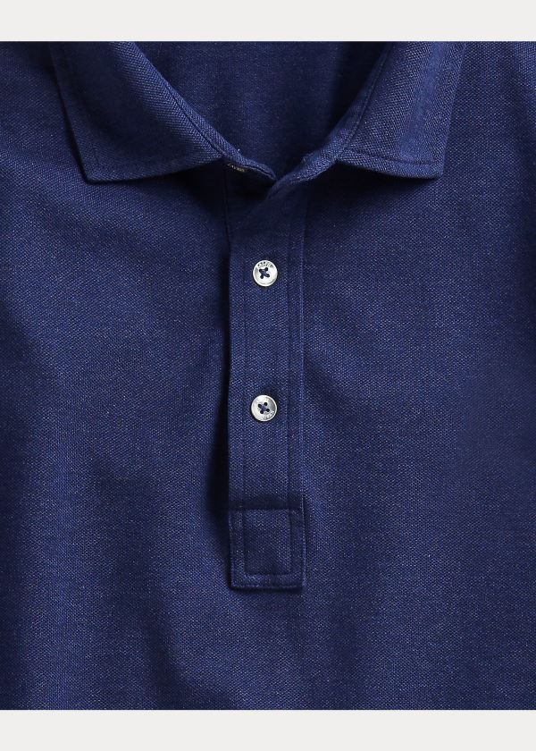Ralph Lauren Custom Slim Stretch Mesh Polo Tmavě Blankyt | 4UA66yEi