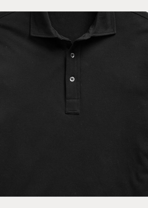Ralph Lauren Custom Slim Stretch Mesh Polo Černé | S0729y51