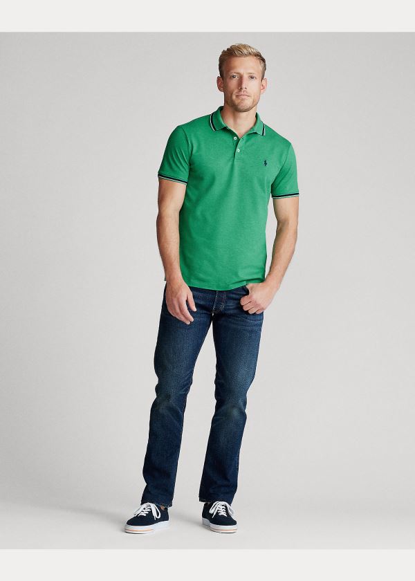 Ralph Lauren Custom Slim Stretch Mesh Polo Zelene | h0yVNv2F