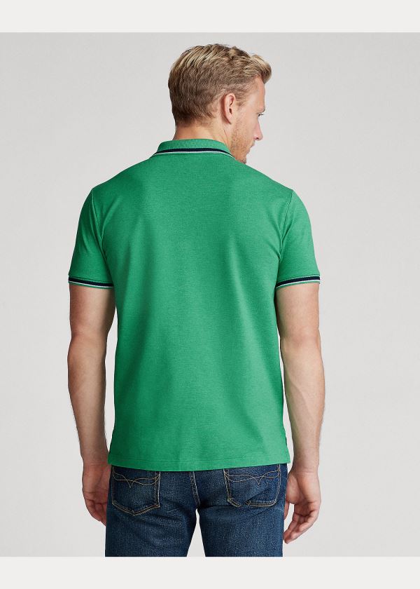 Ralph Lauren Custom Slim Stretch Mesh Polo Zelene | h0yVNv2F