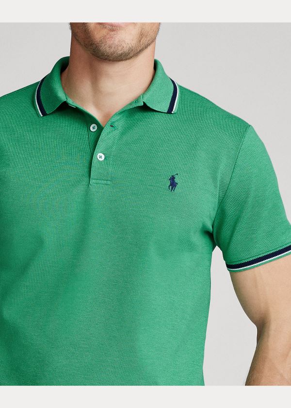 Ralph Lauren Custom Slim Stretch Mesh Polo Zelene | h0yVNv2F