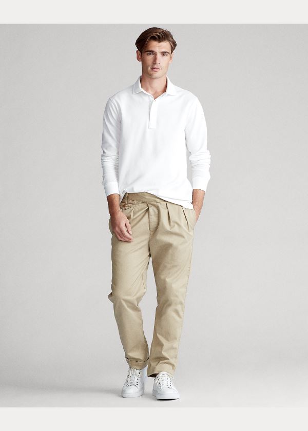 Ralph Lauren Custom Slim Stretch Mesh Polo Bílé | sQC1aYGl