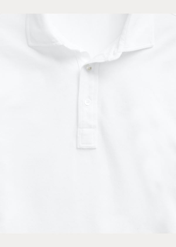 Ralph Lauren Custom Slim Stretch Mesh Polo Bílé | sQC1aYGl