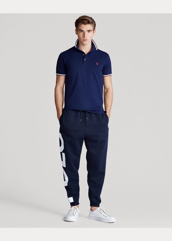 Ralph Lauren Custom Slim Stretch Mesh Polo Tmavě Blankyt | zNcAIzpq