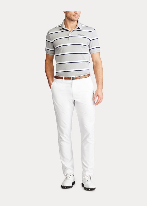 Ralph Lauren Custom Slim Tech Piqué Polo Světle Šedé | 5CDuDDBE