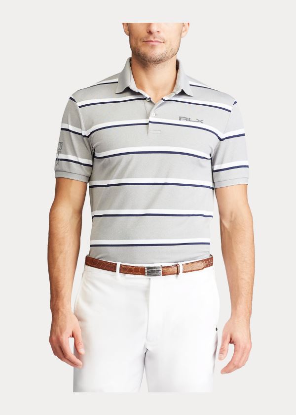 Ralph Lauren Custom Slim Tech Piqué Polo Světle Šedé | 5CDuDDBE