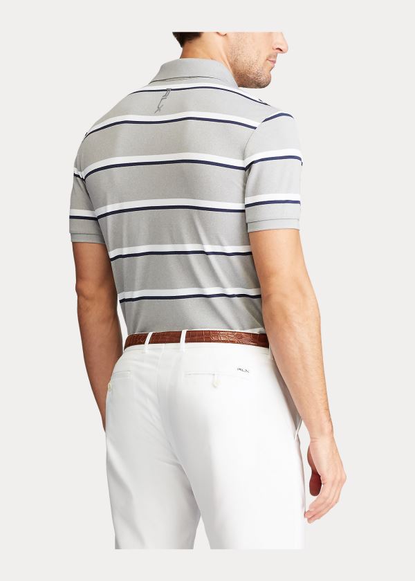 Ralph Lauren Custom Slim Tech Piqué Polo Světle Šedé | 5CDuDDBE