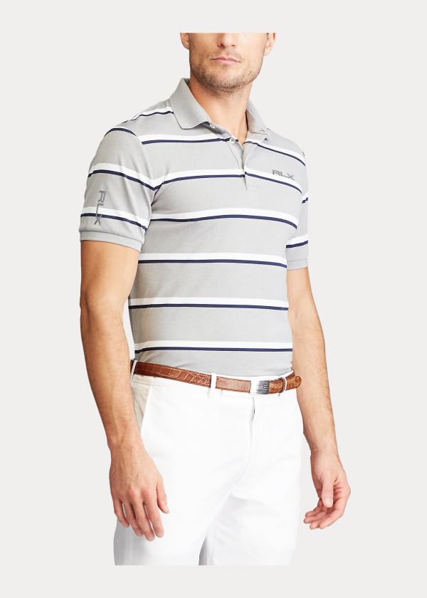 Ralph Lauren Custom Slim Tech Piqué Polo Světle Šedé | 5CDuDDBE
