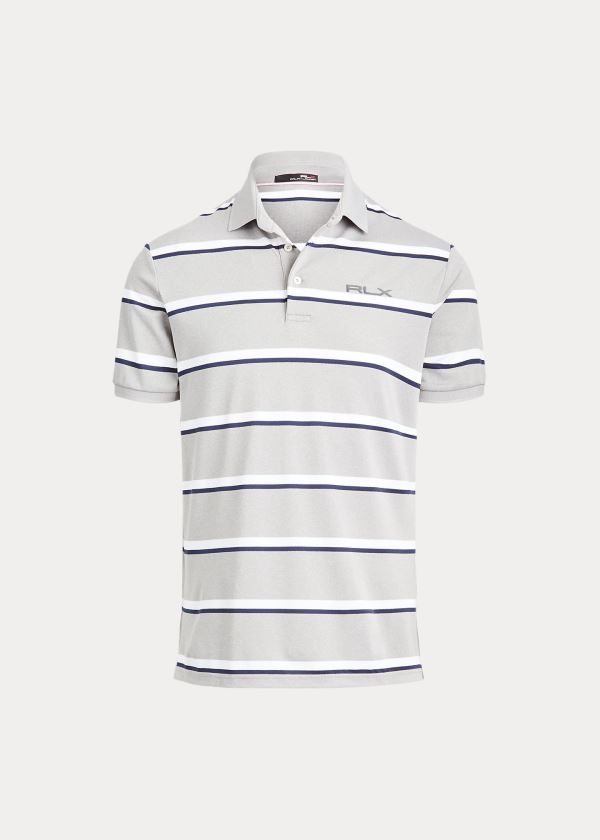 Ralph Lauren Custom Slim Tech Piqué Polo Světle Šedé | 5CDuDDBE