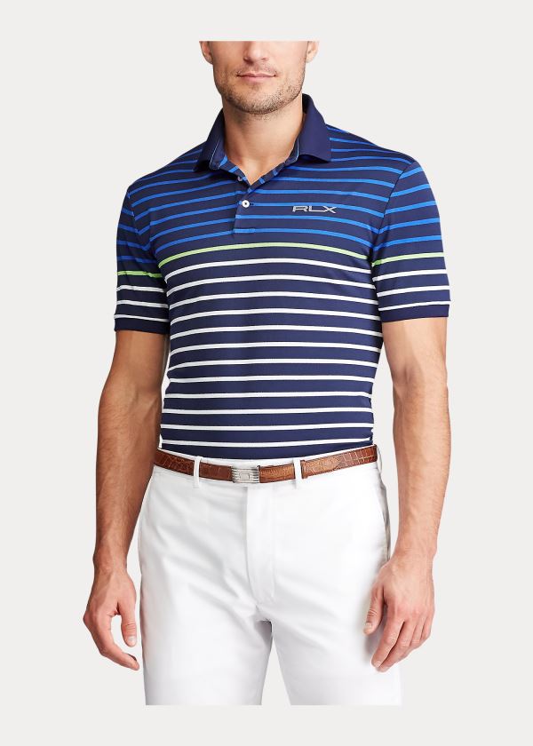 Ralph Lauren Custom Slim Tech Piqué Polo Tmavě Blankyt Bílé | Pohn771U