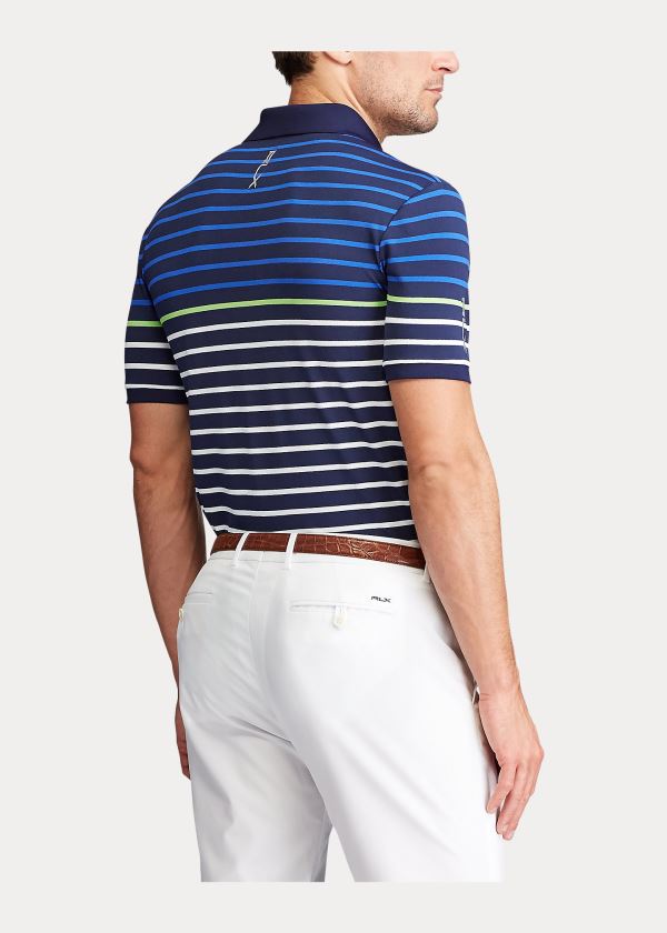 Ralph Lauren Custom Slim Tech Piqué Polo Tmavě Blankyt Bílé | Pohn771U