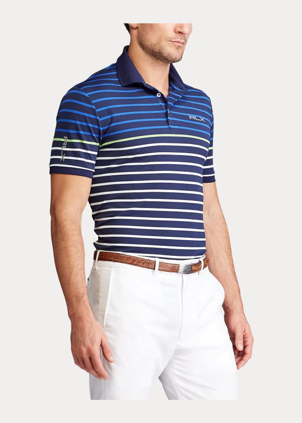 Ralph Lauren Custom Slim Tech Piqué Polo Tmavě Blankyt Bílé | Pohn771U