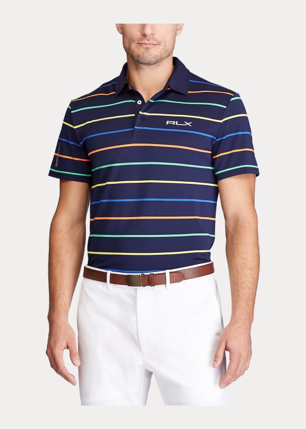 Ralph Lauren Custom Slim Tech Piqué Polo Tmavě Blankyt | rYrZwKFG