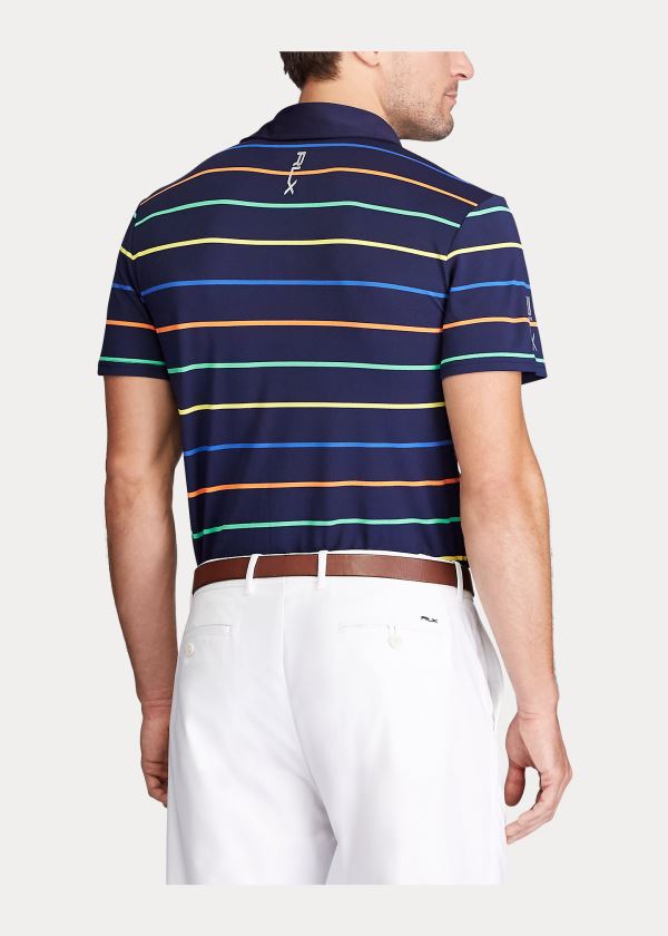 Ralph Lauren Custom Slim Tech Piqué Polo Tmavě Blankyt | rYrZwKFG