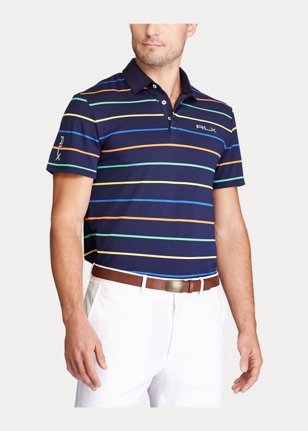 Ralph Lauren Custom Slim Tech Piqué Polo Tmavě Blankyt | rYrZwKFG