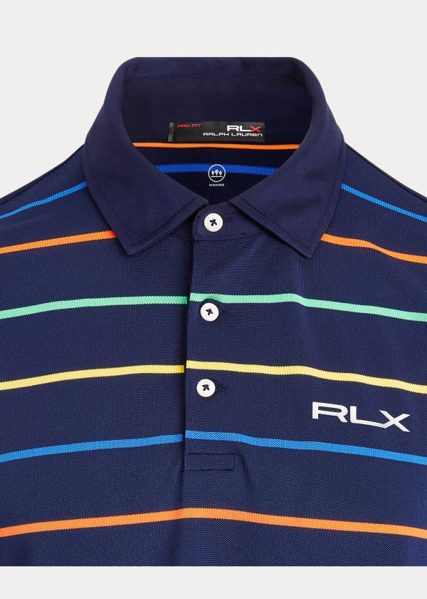 Ralph Lauren Custom Slim Tech Piqué Polo Tmavě Blankyt | rYrZwKFG