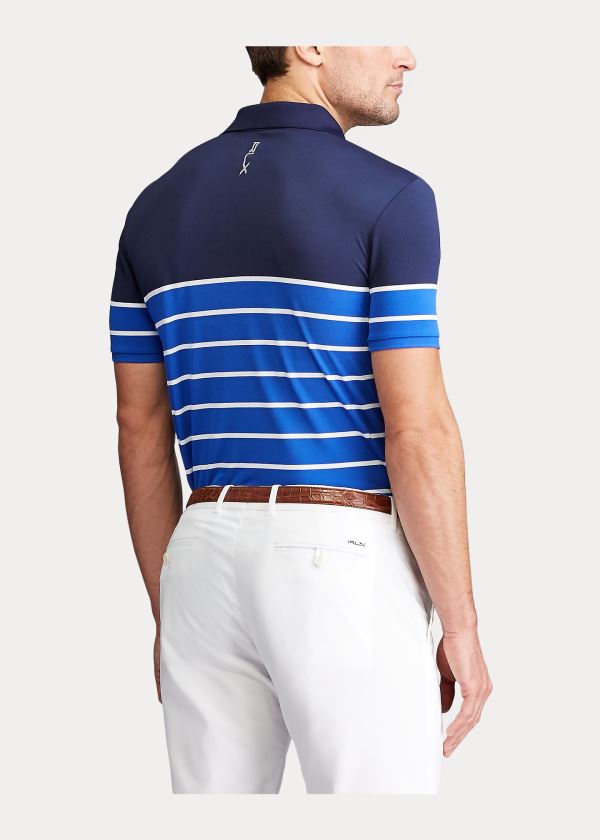 Ralph Lauren Custom Slim Tech Piqué Polo Královská Modrá Blankyt Bílé | tCyBj4Xp