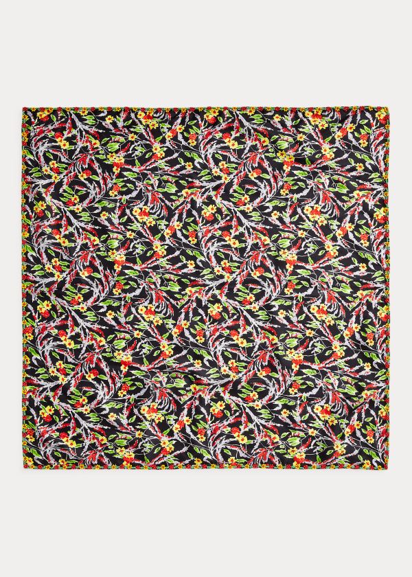 Ralph Lauren Daisy Silk Scarf Černé Viacfarebný | XpyVcPDp