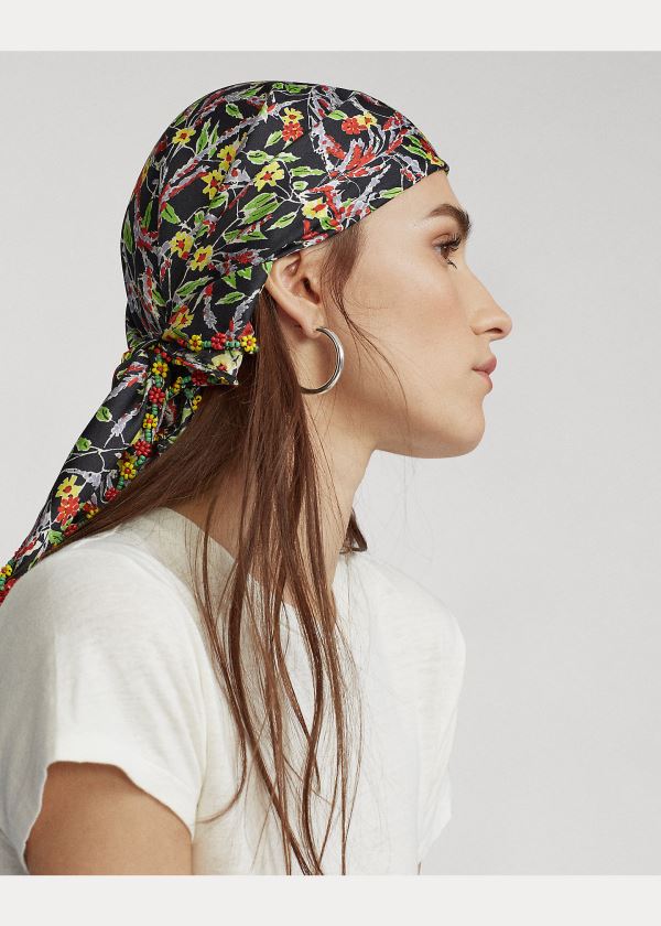 Ralph Lauren Daisy Silk Scarf Černé Viacfarebný | XpyVcPDp