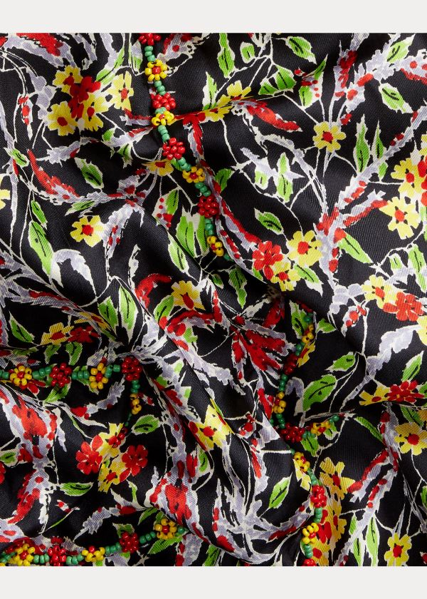 Ralph Lauren Daisy Silk Scarf Černé Viacfarebný | XpyVcPDp