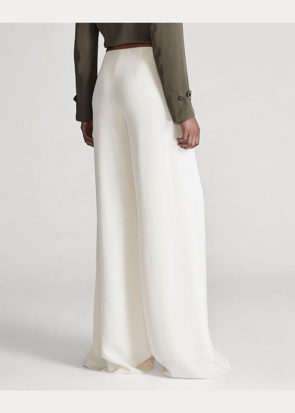 Ralph Lauren Daria Crepe Marocain Pant Krém | Wv0lzG9C