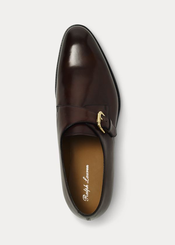 Ralph Lauren Darnell Calf Monk-Páskové Shoe Tmavě Hnědé | ubphRdxO