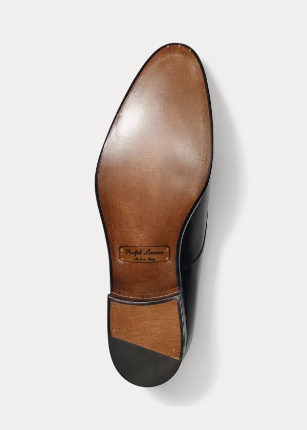 Ralph Lauren Darnell Calf Monk-Páskové Shoe Černé | xwpMOzRQ