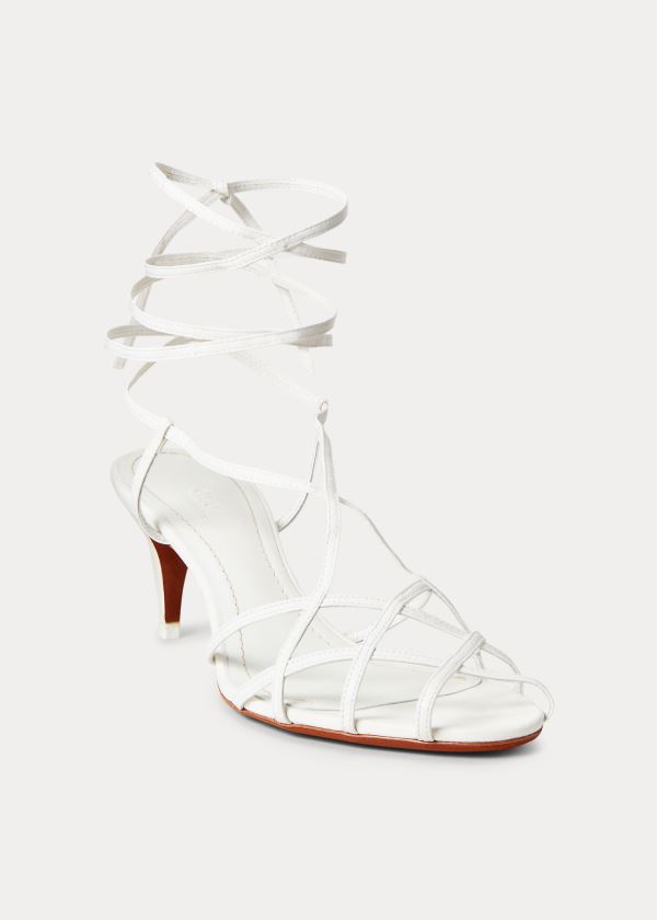 Ralph Lauren Deana Læder Sandal Bílé | BggJXCBh