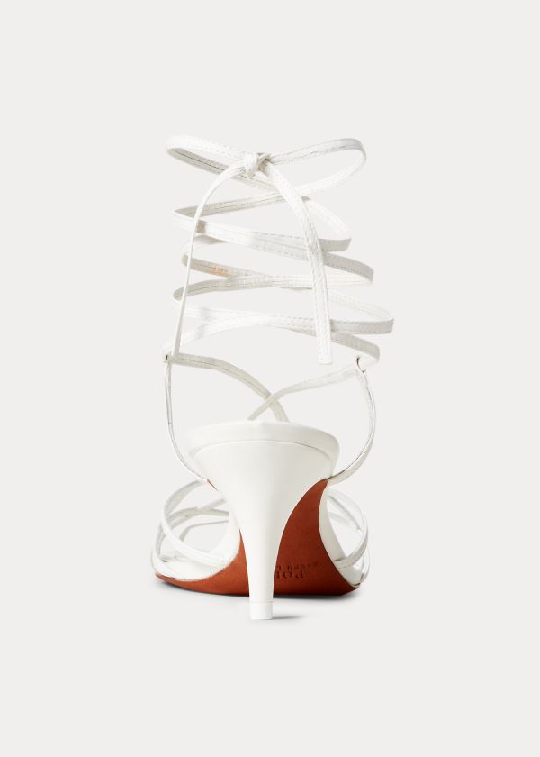 Ralph Lauren Deana Læder Sandal Bílé | BggJXCBh