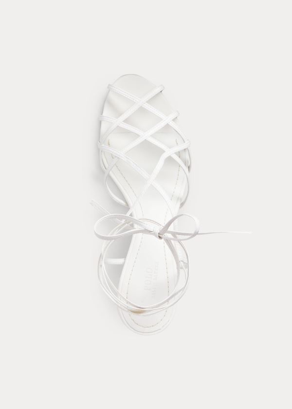 Ralph Lauren Deana Læder Sandal Bílé | BggJXCBh