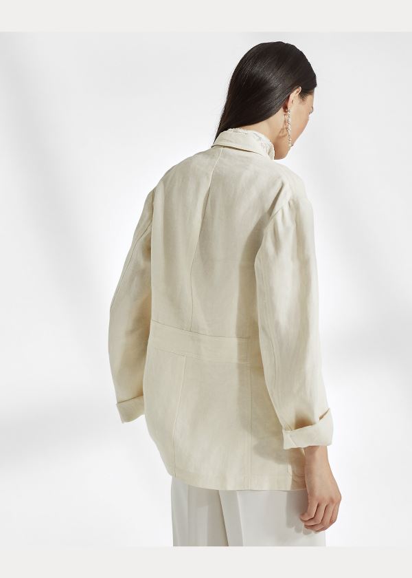 Ralph Lauren Demi Linen Jacket Světle Krém | YgkOZlZT