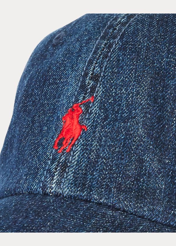 Ralph Lauren Denim Ball Cap Tmavě Blankyt Blankyt Světle Modré Červené | AN2NCZpK