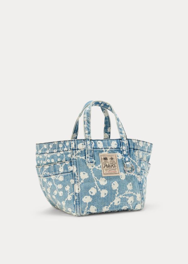 Ralph Lauren Denim Floral Mini Tote Bag Blankyt Viacfarebný | Qgj1kKl8