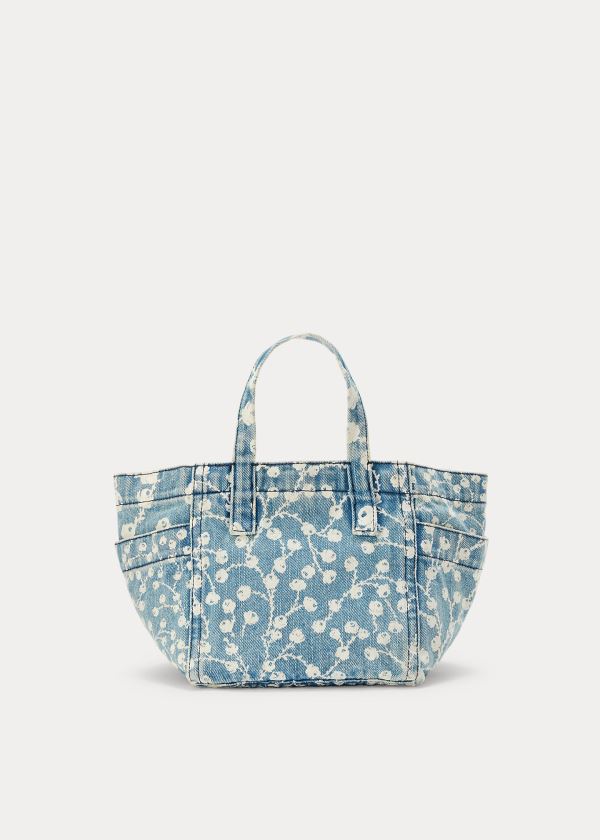 Ralph Lauren Denim Floral Mini Tote Bag Blankyt Viacfarebný | Qgj1kKl8