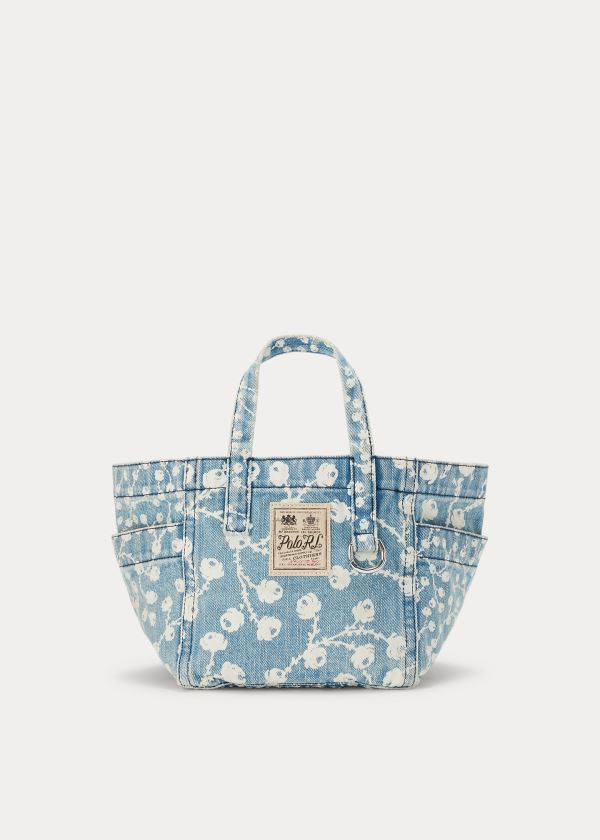 Ralph Lauren Denim Floral Mini Tote Bag Blankyt Viacfarebný | Qgj1kKl8