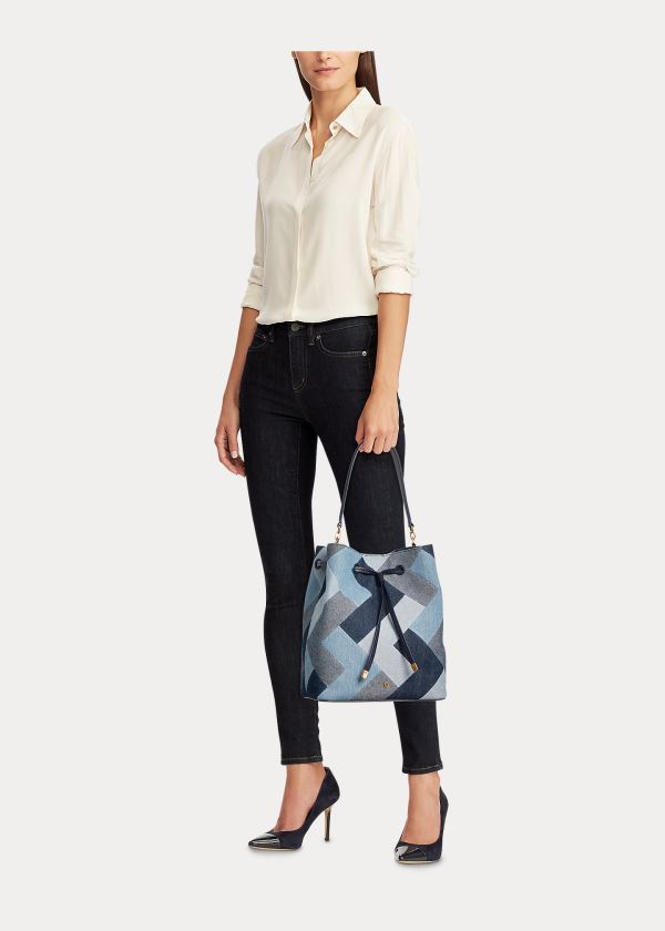 Ralph Lauren Denim Mini Debby II Bag Blankyt Viacfarebný | k4OkuUzF