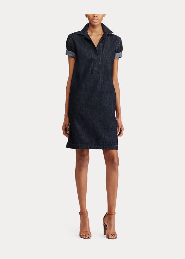 Ralph Lauren Denim Shift Šaty Černé Blankyt Světle Modré | iTjOwLd9