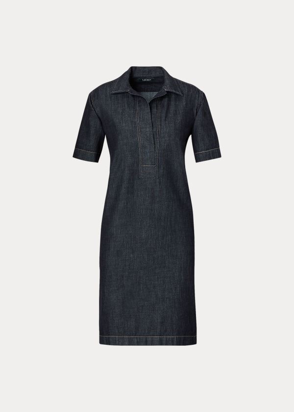 Ralph Lauren Denim Shift Šaty Černé Blankyt Světle Modré | iTjOwLd9