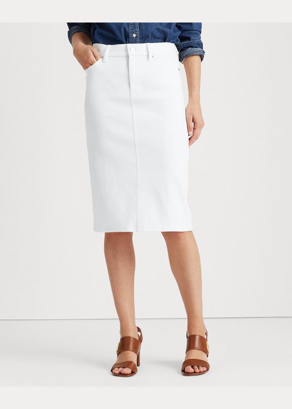Ralph Lauren Denim Skirt Bílé | BZfY4Wyi